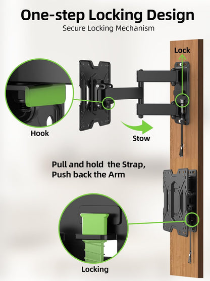 Lockable RV TV Wall Mount, 13-45 Inches, 44 lb, VESA 75 x 75 to 200 x 200 mm - photo 3