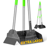 Pooper Scooper for Dogs Metal Heavy Duty Long Handle Rake, Spade & XL Tray