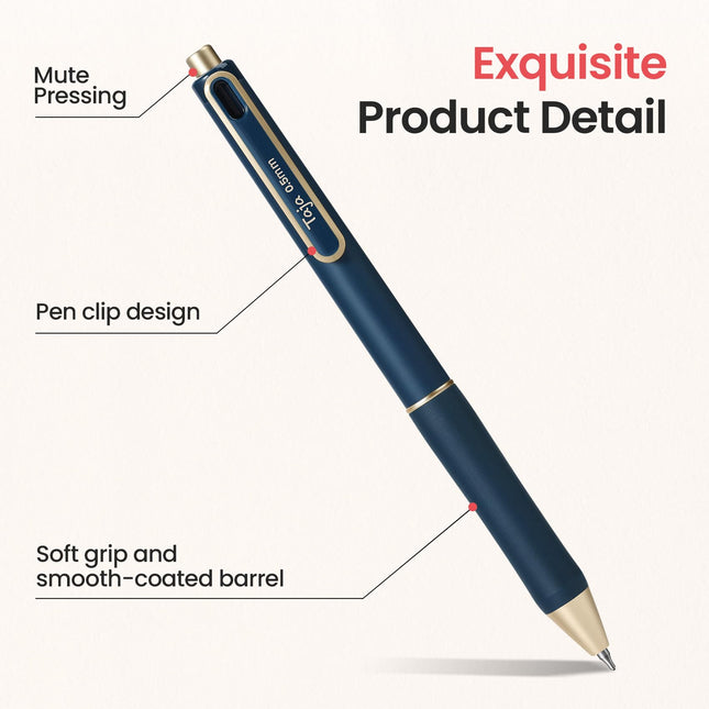 Gel Pens, 6 Pcs Quick Dry Black Ink Pens, 0.5mm Fine Point, Pastel
