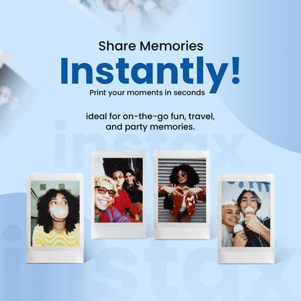 Fujifilm Instax Mini Instant Film, 60 Shots (10 Sheets x 6) – Capture Memories Anytime, Anywhere + BluebirdSales Premium Cleaning Cloth & 8 AA Batteries