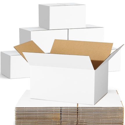 40-Pack-Small-Shipping-Boxes-8x8x4, Corrugated-Cardboard-Boxes-for-Packaging-Small-Business, White-Boxes-Mailers