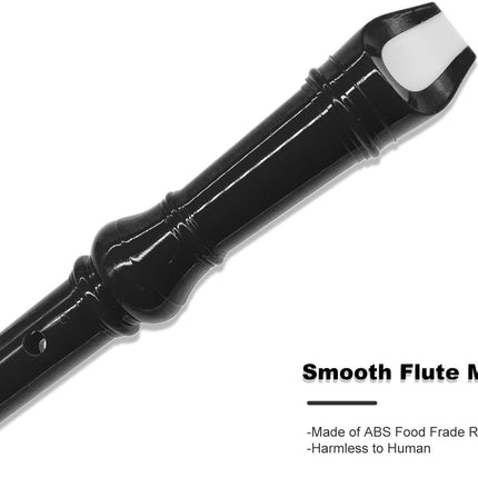 SJOYS ENGIEGEE 8-Hole Soprano Descant Recorder Kids Music Flute with Cleaning Rod & Case Bag For School Student Home Entertainment Black
