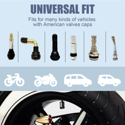 Tire Valve Stem Caps Cover - (5 Pack) Tire Air Cap N2 Nitrogen Metal with Plastic Liner Corrosion Resistant Leak-Proof for Car Truck Motorcycle Bike Black