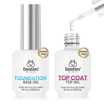 Set de 2 Pcs 15ml Top Coat y Base Coat en Gel Sin Limpieza