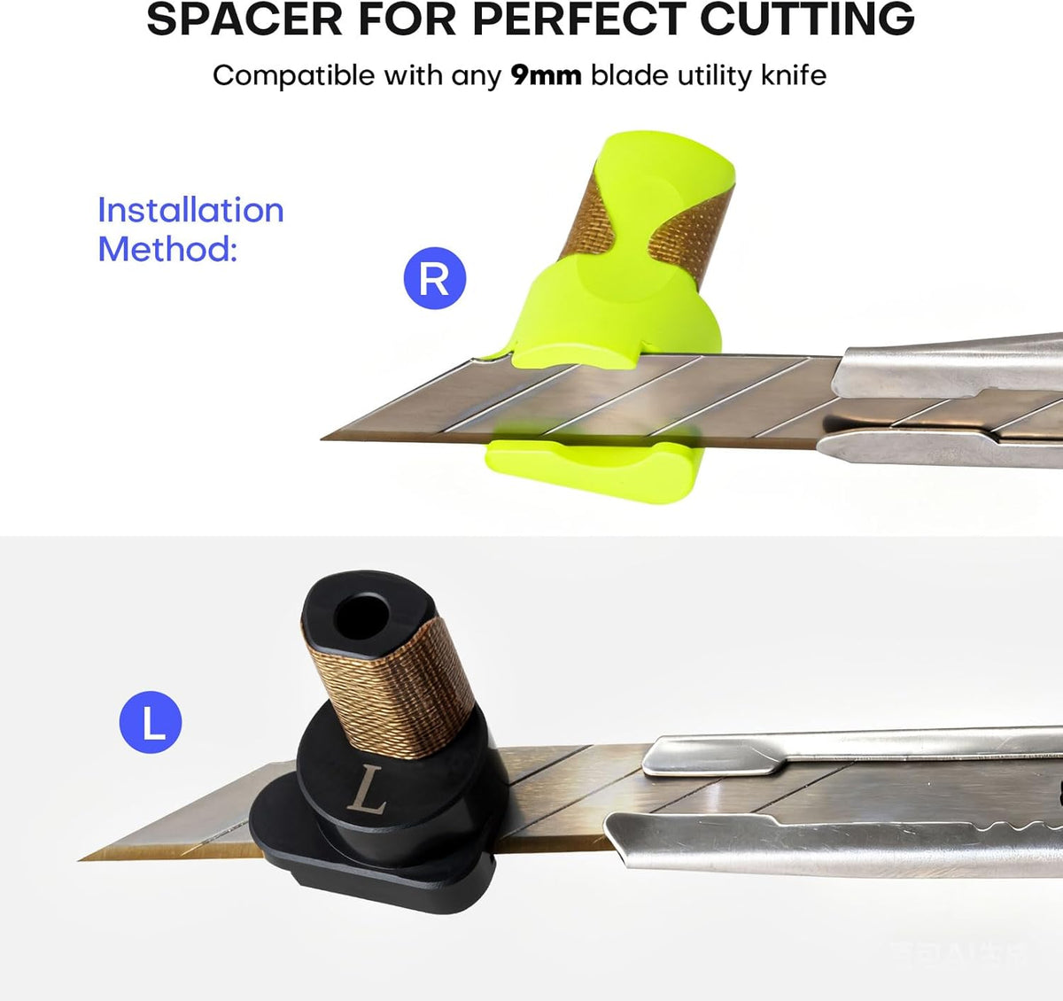 Wrap Tool Cutting Spacer for Film Cut, 1 Pair Left/Right Hand Guide Trimming Edge Freehand Cutting Tool - photo 2