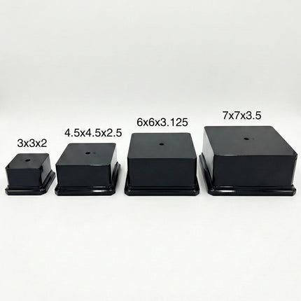 Premium Black Gloss Display Base – Weighted Square Pedestal for Trophies, Sculptures, 3D Prints, & Crafts – Heavy-Duty Riser Stand (7x7x3.5 inch)