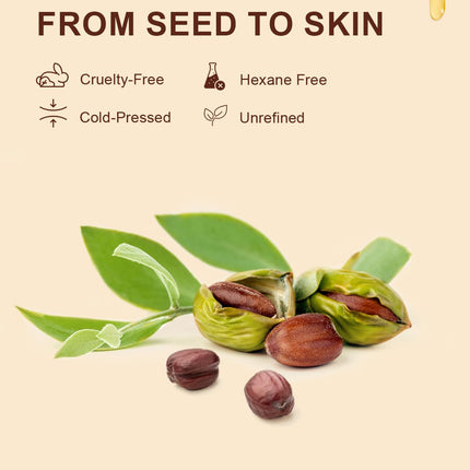 Yoken USDA Organic Jojoba Oil Cold Pressed 8 fl oz, 100% Pure & Natural Unrefined Jojoba Oil for Face Hair & Skin Massage, Hexane Free, Deeply Moisturizing Body Carrier oils Multi-Purpose Serum