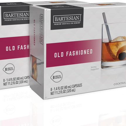 Bartesian 16-Pack Old Fashioned Mixer Capsules for Cocktail Machine – Home Bar Mixology Cocktails Mix Pod Capsule Set To Use With the Bartesian Cocktail Drink Maker Machine