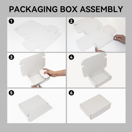 12x9x4 Shipping Boxes 20-Pack, White Corrugated Cardboard Boxes for Mailing, Shipping & Small Business Packaging