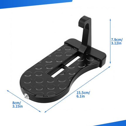 Car Door Step, Aluminum with 400lb Capacity, Anti-Slip Surface, Foldable for Car Roof Access and Roof Racks, Black Step for SUV/Truck