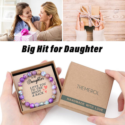 THEMEROL Handmade Gifts for Girls/Women-Love/Protection-Natural Crystal Bracelet for Daughter Granddaughter Niece Sister Mom Aunt Wife