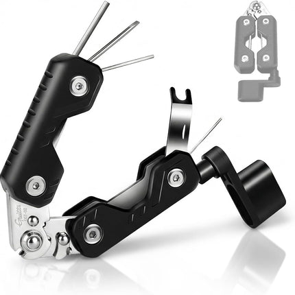 GUITTO Guitar String Winder Cutter, Bridge Pin Puller with 3 Hex Keys 1 Screwdriver, 7-in-1 Guitar Tool for Acoustic Electric Bass Guitars GGT-02
