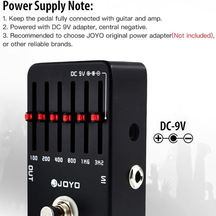 6-Band EQ Pedal Electric Guitar Equalizer (100Hz 200Hz 400Hz 800Hz 1.6kHz 3.2kHz) Provides ±18dB for Each Band