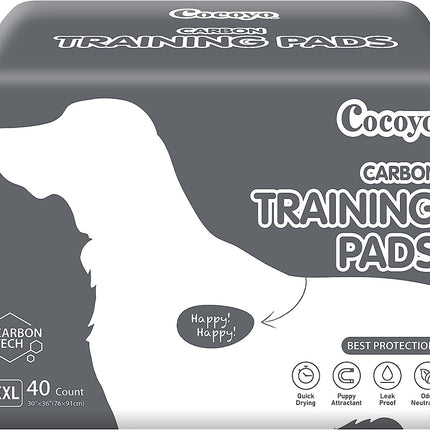 Dog Training Pads Extra Large Size丨Carbon Absorb Eliminating Urine Odor Puppy Pads 丨 Premium Charcoal Dog Pee Pads (40 Count, XXL 30x36 inch),Black