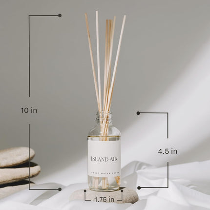 Salt & Sea Reed Diffuser Set - Sea Salt Citrus & Musk Amber Scent Diffuser - Reed Diffusers for Home with Long Lasting Fragrance - Non-Toxic Oil Reed Diffuser - Made in the USA