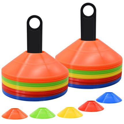 Conos de disco 25/50/100pcs, conos de agilidad para fútbol con bolsa de transporte y soporte