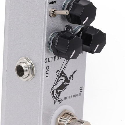 Silver Horse Guitar Overdrive Pedal for MOSKY– Boost Effect with True Bypass Footswitch, LED Status Indicator, Compact 3.7" x 1.5" x 1.3" Metal Housing