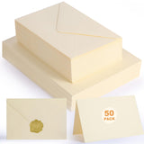 50 PACK Cream Blank Cards and Envelopes 4x6 Inch, Note Greeting Cards, Folded Ivory Cardstock and Envelopes Self Seal for Wedding, Invitations, DIY Greeting Cardstock, Thank You Cards & All Occasion