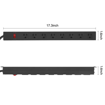 Heavy Duty Long 8 Outlets, 14AWG Extension Cord, Black, 6FT, 1 - photo 2