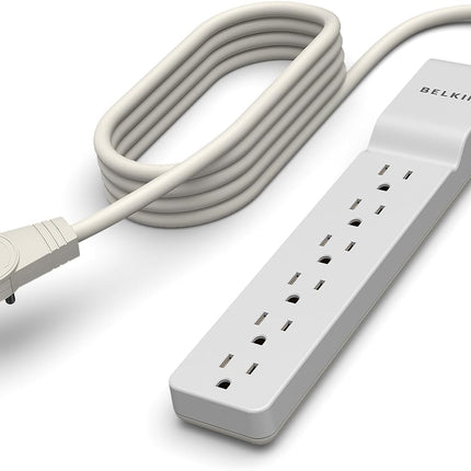Belkin 6-Outlet Surge Protector Power Strip, 6ft Cord, 360° Rotating Plug - 1080 Joules Protection
