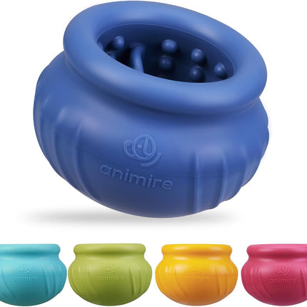 Wobbly Dog Enrichment Lick Toy, Stuffable Frozen Lick Bowl to Keep Dogs Busy, Long-Lasting Interactive Treat Dispensing Dog Toy, Silicone Fetch Catch Chew Toy(Dark Blue,S)