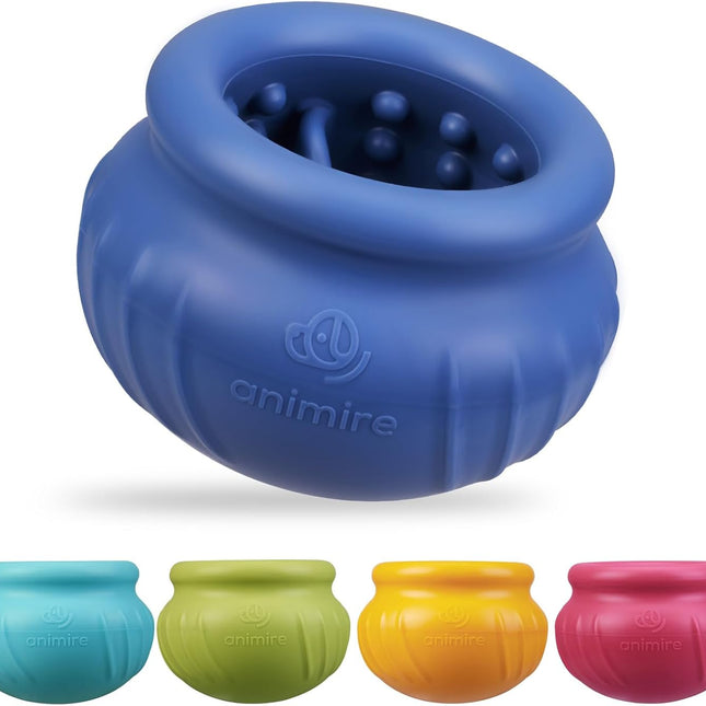 Wobbly Dog Enrichment Lick Toy, Stuffable Frozen Lick Bowl to Keep Dogs Busy, Long-Lasting Interactive Treat Dispensing Dog Toy, Silicone Fetch Catch Chew Toy(Dark Blue,S)