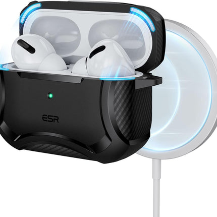 ESR for AirPods Pro 2 Case, Compatible with Airpods Pro Case 2nd / 1st Generation (2023/2022/2019), Compatible with MagSafe, Powerful Drop Protection, Magnetic Lid, Black