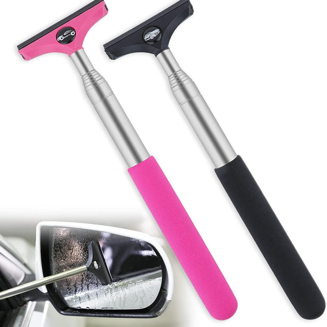 Side Mirror Squeegee, 2 PCS Car Mirror Squeegee, Retractable Car Rearview Mirror Wiper for All Vehicles, Universal