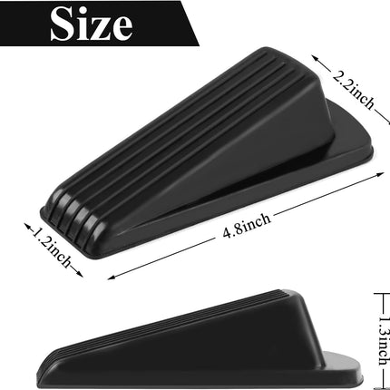4 Pack Door Stoppers, Rubber for Bottom of Door, Rubber Door Stopper Wedge, Sturdy Stackable Door Stops for Floor