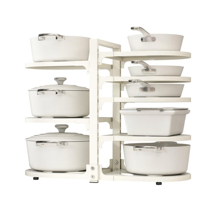 Adjustable Heavy Duty Pots and Pans Organizer Under Cabinet, 8-Tier Pot and Pan Organizers Inside Cabinet, Kitchen Cabinet Organizers and Storage, Black