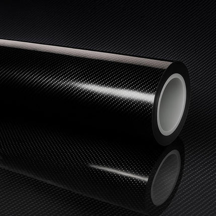 7D Super Glossy Black Carbon Fiber Vinyl Wrap - Anti-Wrinkle, Air Release Automotive Wrap - DIY Decals Self Adhesive Car Vinyl Sticker for Interior/Exterior - Size 1FT x 10FT