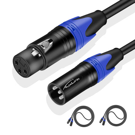 XLR Cable, XLR Microphone Cable Male to Female 25ft 2 Pack