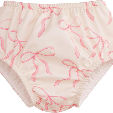 Pull-Up Reusable Swim Diapers 2-Pack | Waterproof and UPF 50+ Sun Protection | Lightweight and Absorbent | Machine Washable(Raspberry Gingham,Bubblegum Bows,0-6M)