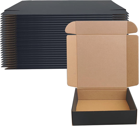 8x8x2 Black Shipping Boxes Set of 20