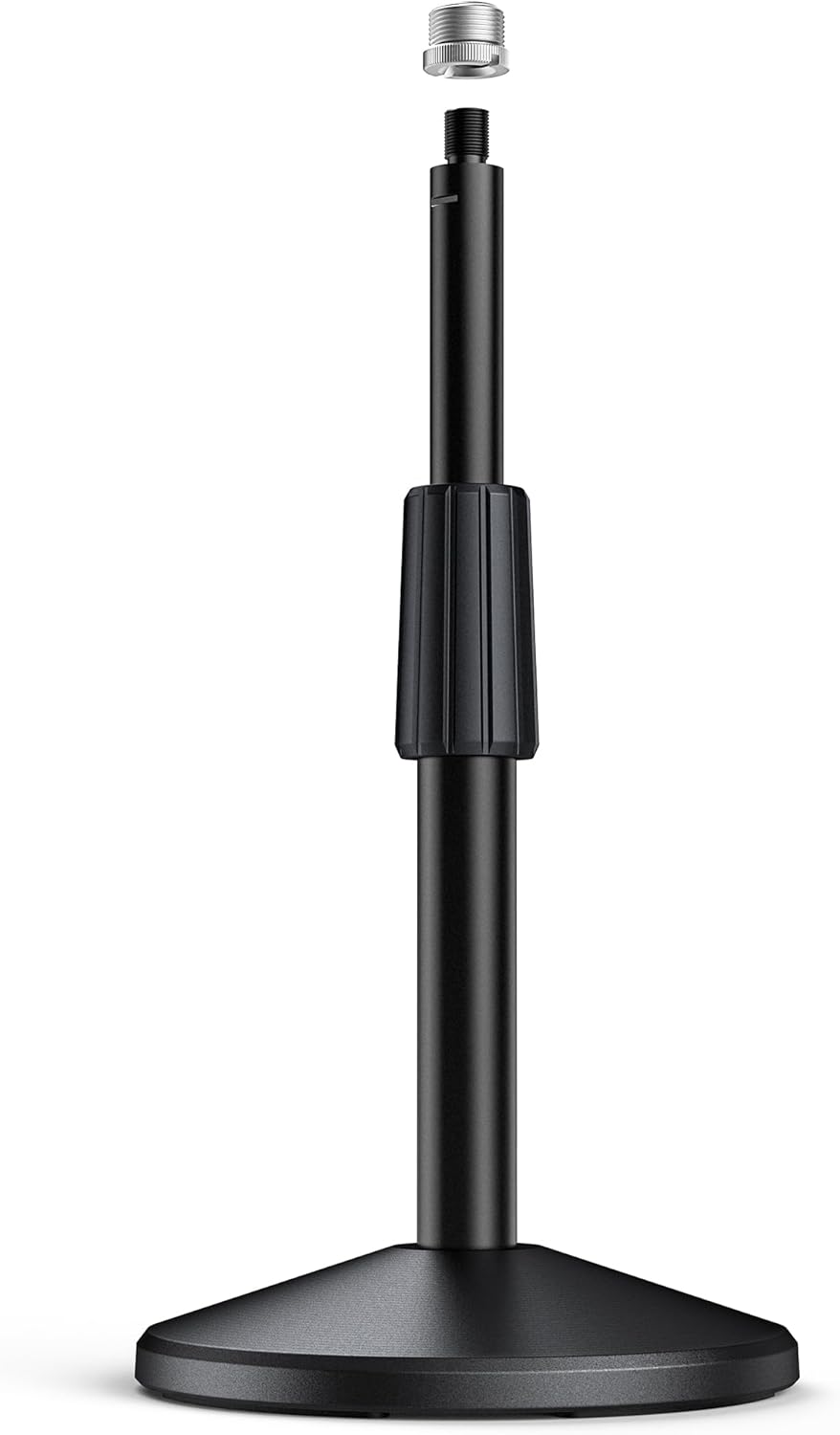 Desktop Microphone Stand, Adjustable Heavy Duty Weighted Base Tabletop Mic Stand with Twist Clutch & 3/8'' to 5/8''