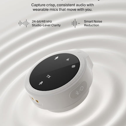 Belkin Stage Wireless Mini Microphone, Wearable Clip On Magnetic Mics for iPhone 17/16/15, Android, 24-bit/48 kHz, Noise Reduction, Dual Lavalier Microphone for YouTube, Vlogging, 36H Battery