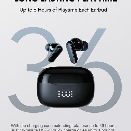 T8 Wireless Ear Buds Bluetooth Headphones with Mic, LED Power Display Deep Bass Wireless Earbuds - photo 3