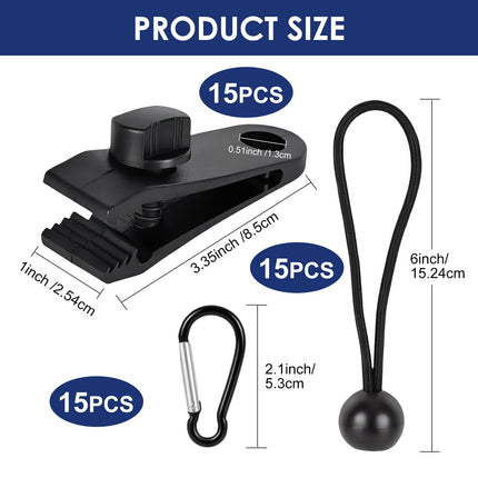 45pcs, Tarp Clips, Tarp Clips Heavy Duty, Tie Downs, Heavy Duty Lock Grip, Fasteners, Tent Clips Accessories,Clamps, Bungee Cords with Clips,Suitable for Camping Tents and Swimming Pool Covers
