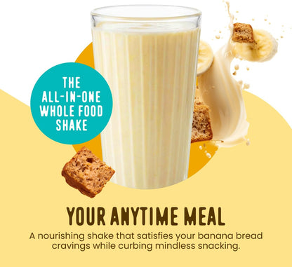 All in One Protein Shake Powder, Banana Bread - On the Go Meal Alternative + Collagen Peptides, Reishi & - photo 2