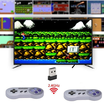 ZAMPAM 2 Pack 2.4GHz Wireless USB Controller Compatible with SNES Games & Nintendo Switch 1, Retro USB Gamepad for Windows PC, Mac, Linux, Raspberry Pi, RetroPie – Classic Design, Plug & Play