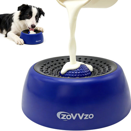 Rolling Ball Dog Lick Bowl, Slow Feeder Dog Bowls, Non-Slip Design, Interactive Dog Licking Toy & Dog Enrichment Toys, Dog Lick Ball Bowl for Wet Food & Treats, Ideal for All Dog & Cat Breeds (Blue)