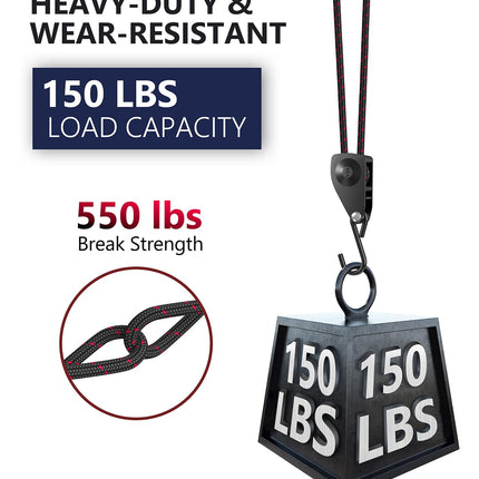 Ratchet Tie Down Straps, 1/4" Adjustable Rope Hangers 4 Pack, 12FT Tie-Down