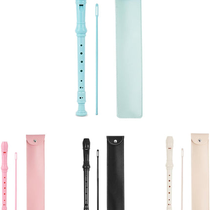 LIZIMANDU Recorder Instrument for Beginner Adults,8-Hole Soprano Descant Recorder Music Flute with with Cleaning Rod & Leather Case For Home Entertainment(2-Blue)