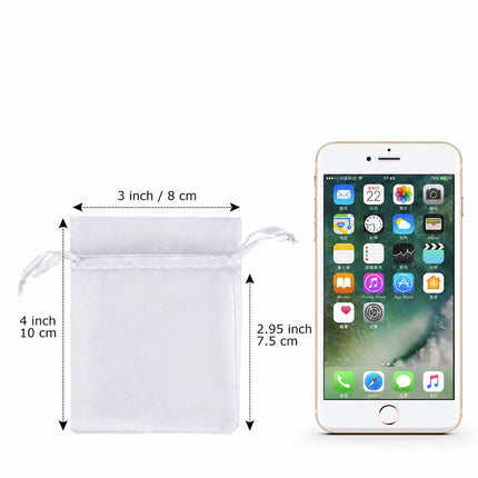 100pcs Organza Jewelry Bags 3x4 in Small Mesh Bags Drawstring