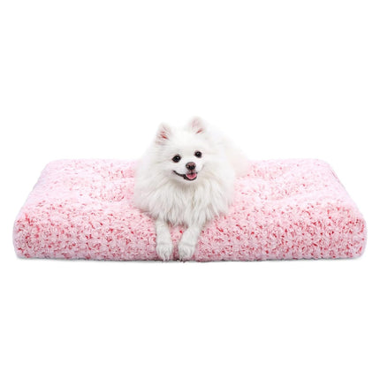 Washable Dog Bed Medium Size Dog Crate Bed Plush Pet Mat 35"x23" Gray