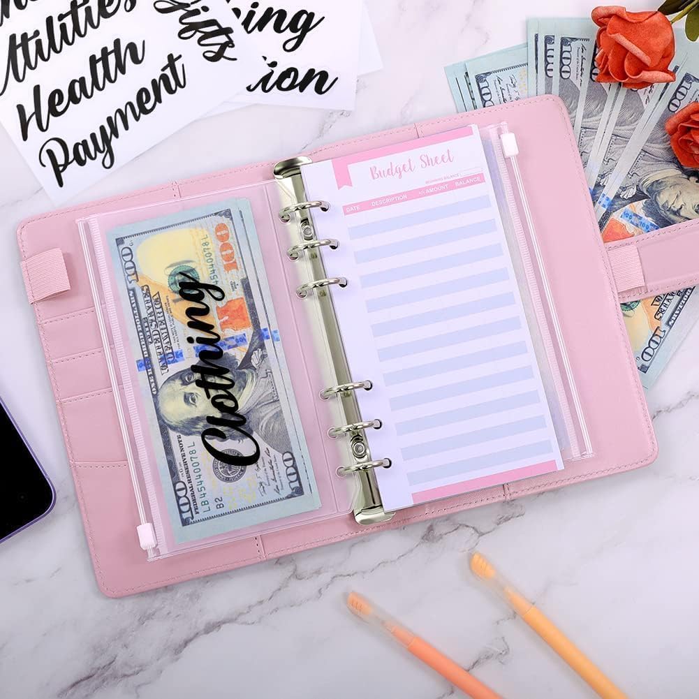 Budget Binder, Money Saving Binder with Zipper Envelopes, Cash Envelopes and Expense Budget Sheets for - photo 3