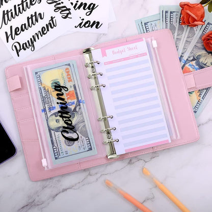 Budget Binder, Money Saving Binder with Zipper Envelopes, Cash Envelopes and Expense Budget Sheets for - photo 3