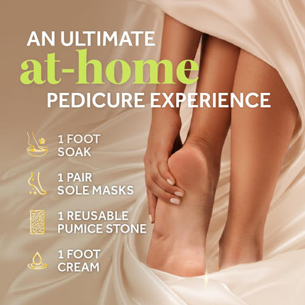Dr. Scholl’s Pedi Perfect 4-in-1 Pedicure Kit - The Ultimate at-Home Spa Pedicure Experience, Foot Soak, Exfoliating Mask, Moisturizing Cream, Pumice Stone Callus Remover, Soft Smooth Feet in Minutes