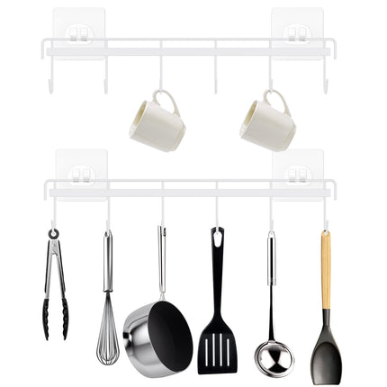 Kitchen Utensil Hanger, Adhesive Utensil Holder, Black, 2 Pcs