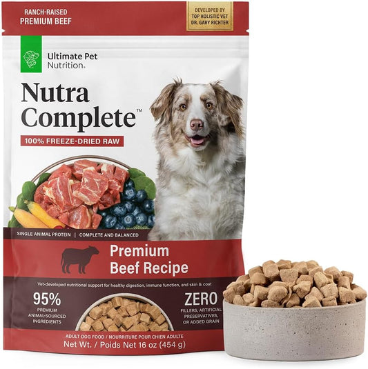 Freeze-Dried Raw Beef Dog Food, 1 lb, Beef and Organs with Fruits and Vegetables